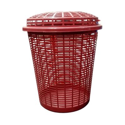 Plastic Linen Basket With Lid, 30L