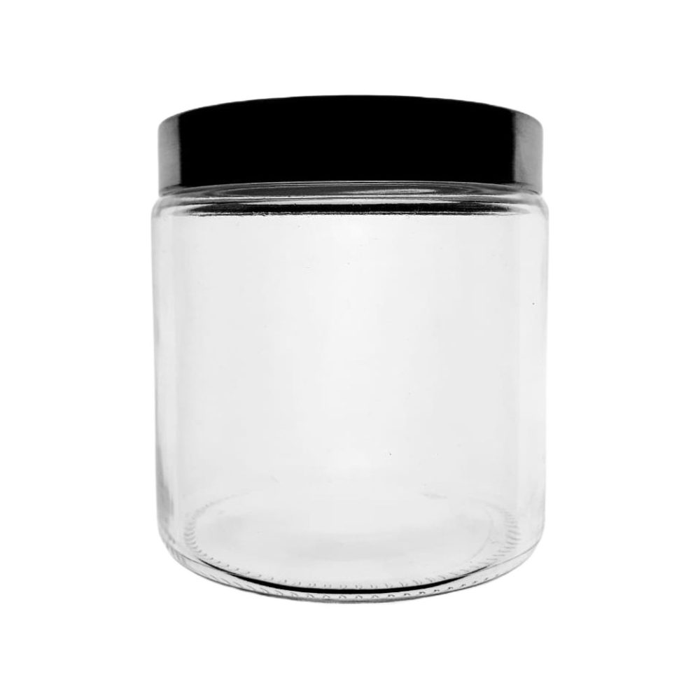 750ml Glass Storage Jar with Black Lid
