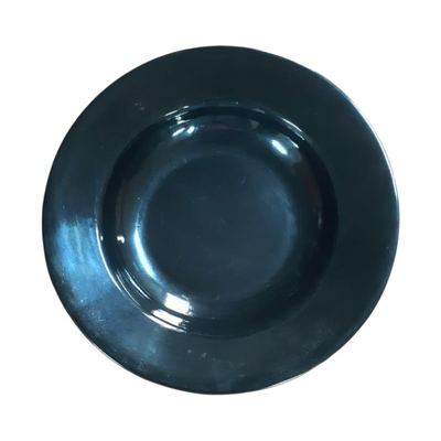 9" Black Melamine Deep Rim Plate