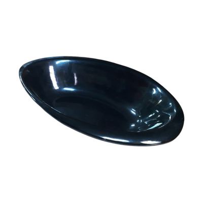11" Black Melamine Oval Bowl