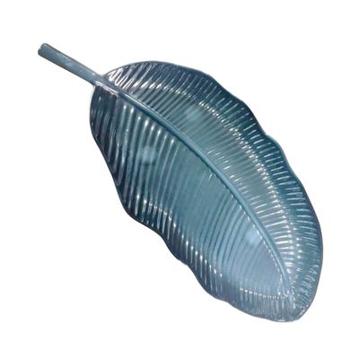 Blue Melamine Banana Leaf Tray
