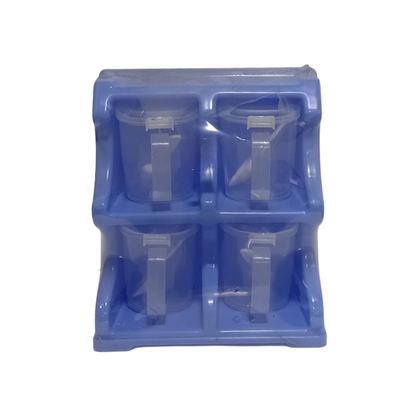 Plastic spice jar set with rack