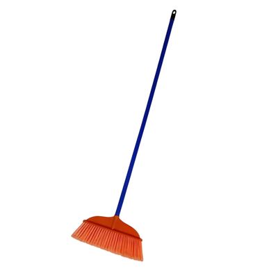 Soft bristle broom with long handle