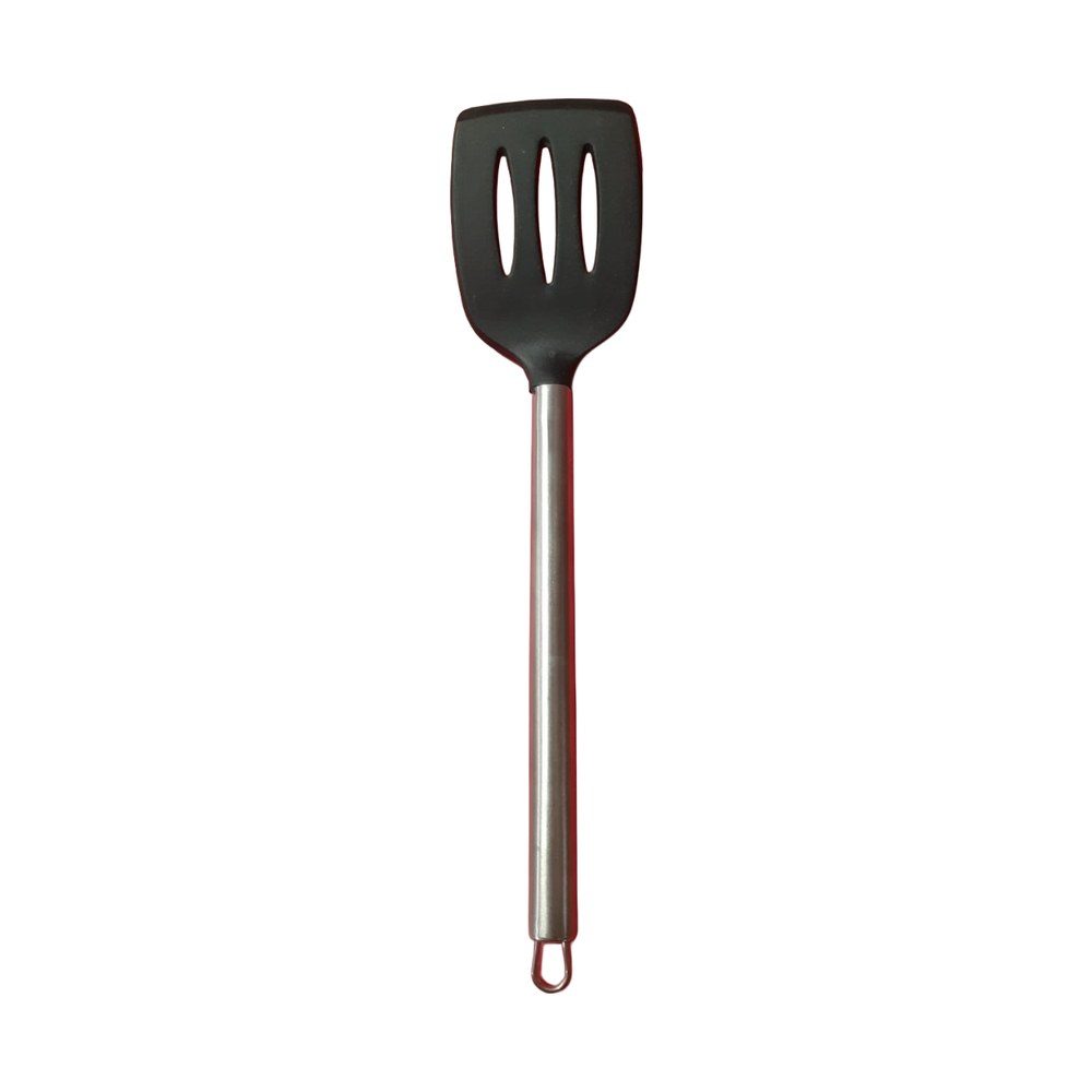 Non-stick slotted turner with steel handle