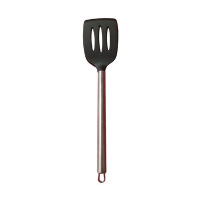 Non-stick slotted turner with steel handle