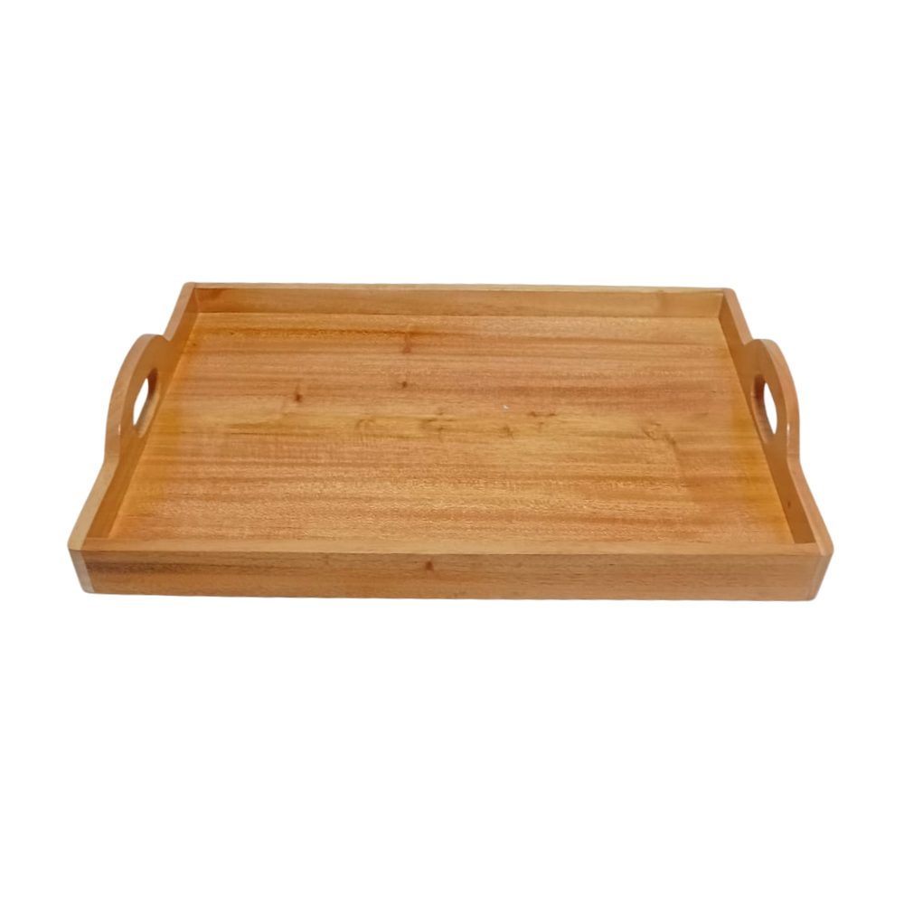 Large Wooden Serving Tray with Handles