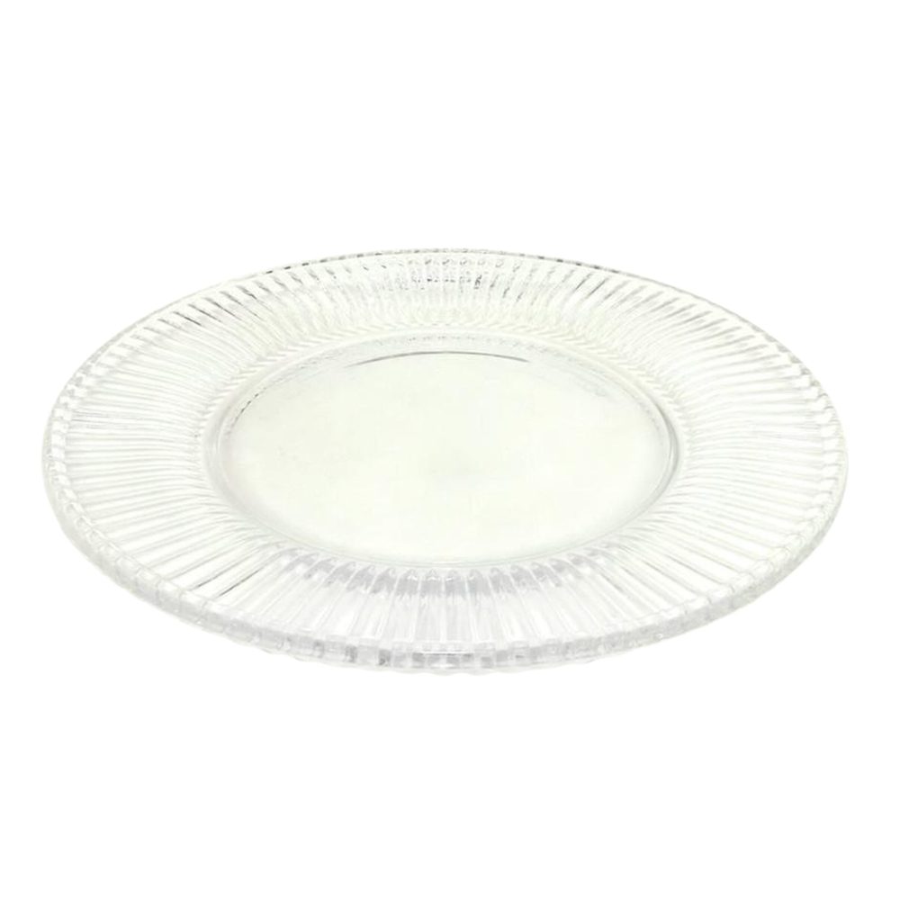 Ribbed Clear Glass Plate