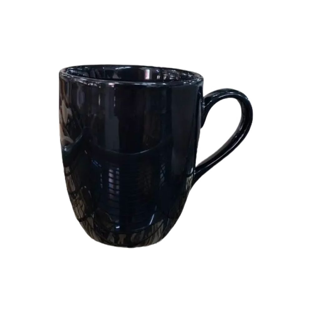 Black porcelain tea mug