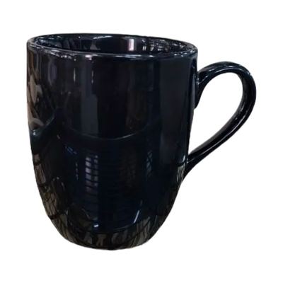 Black porcelain tea mug