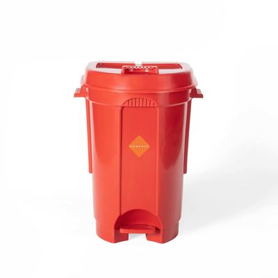 70L red pedal garbage bin