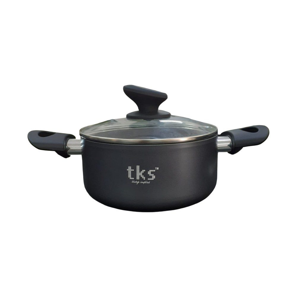 Non-stick hard anodised casserole 18cm