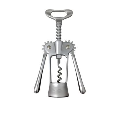 Winged lever wine bottle opener