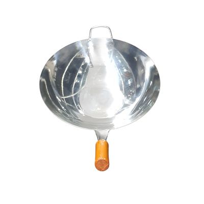36cm Wooden-Handle Steel Wok