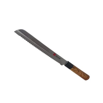 Serrated bread knife, wood-look handle