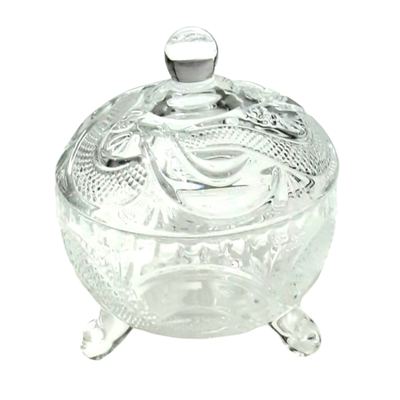 Footed Glass Candy Pot with Lid