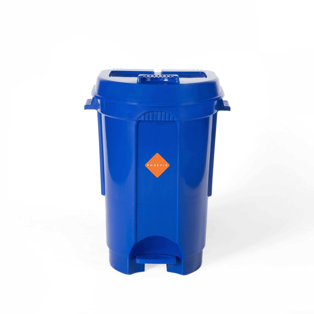 70L Blue Pedal Garbage Bin