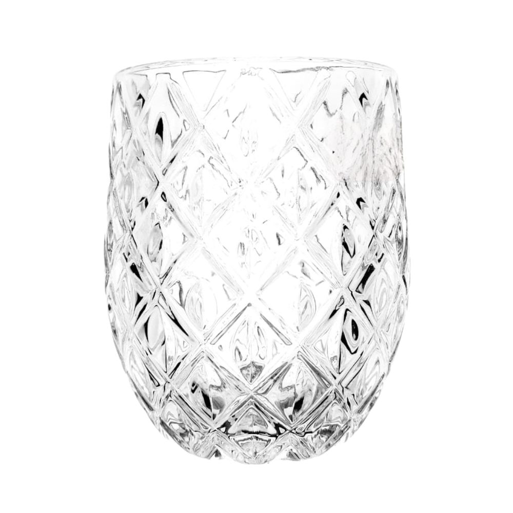 Diamond-Cut Glass Tumbler 320ml, 6 Pack