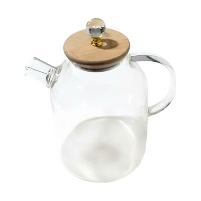 Glass Teapot with Bamboo Lid, 1.8L