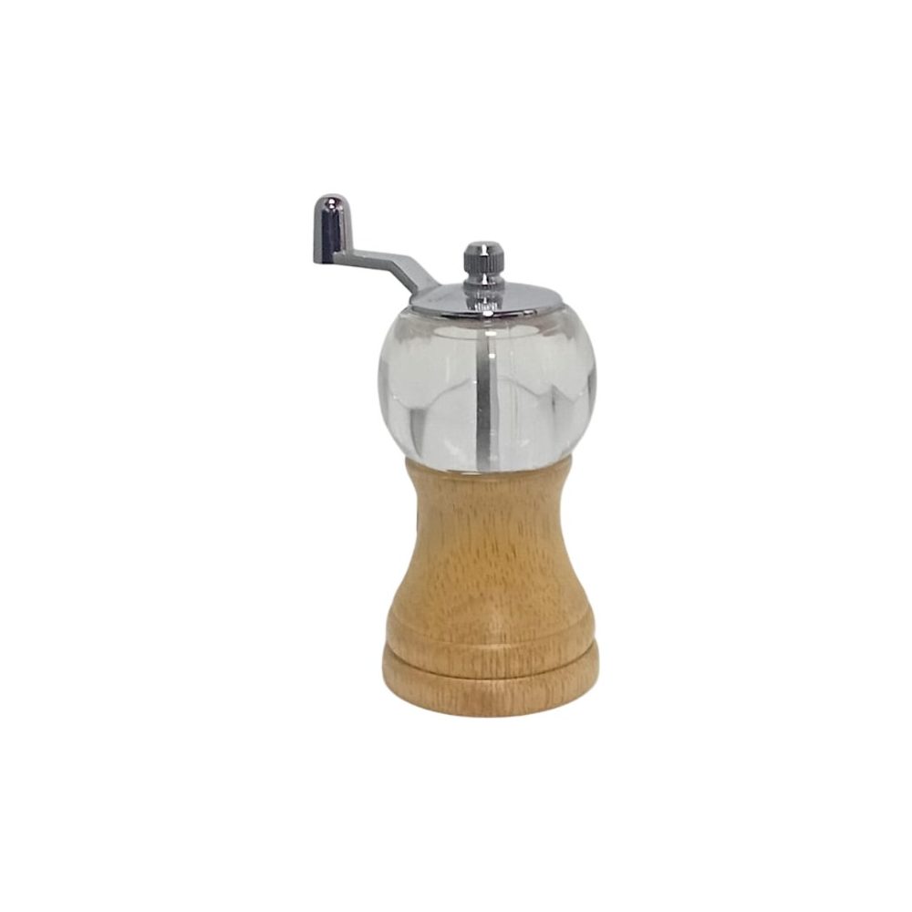 Wooden crank-handle pepper mill