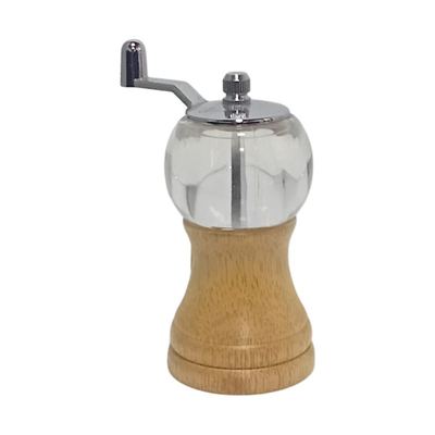 Wooden crank-handle pepper mill
