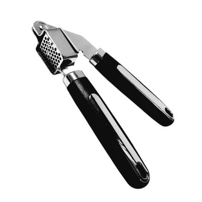 Garlic press with black handles
