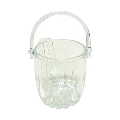 Glass ice bucket with tongs