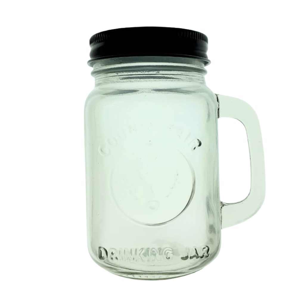 Mason jar mug with lid, 425ml
