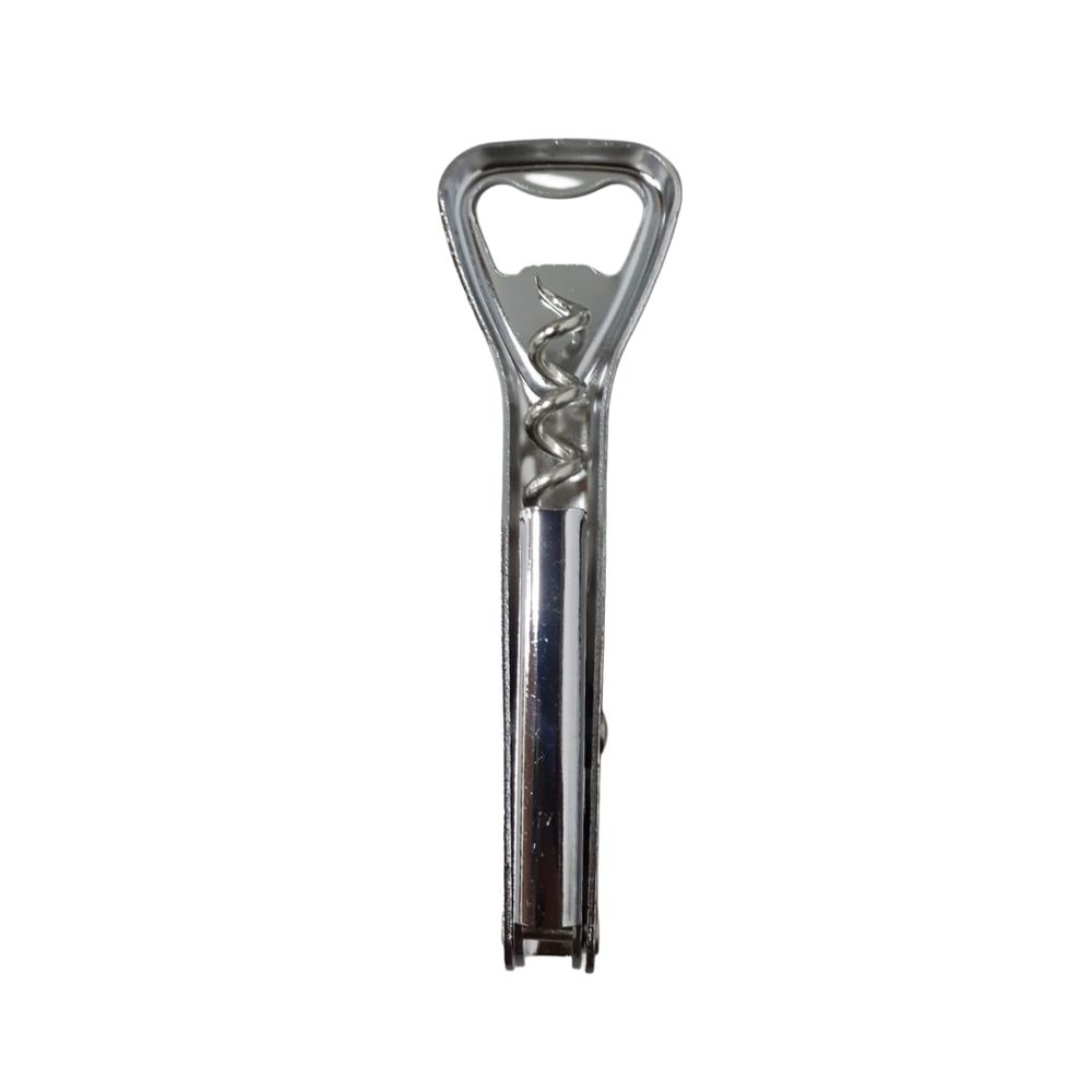 Multi-purpose bottle, cork and can opener