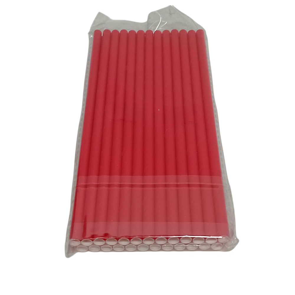 Red Paper Straws, 25-Pack