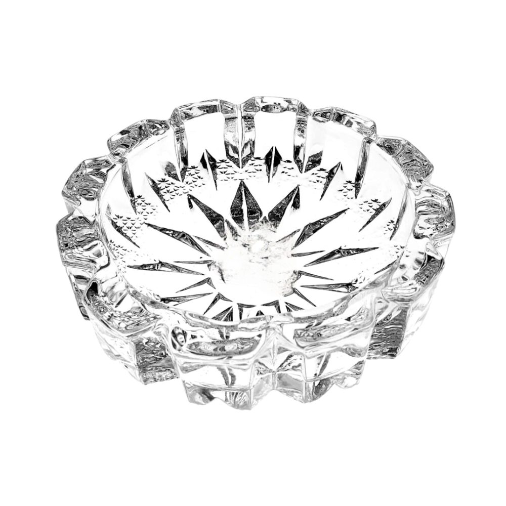 Cut-glass round ashtray