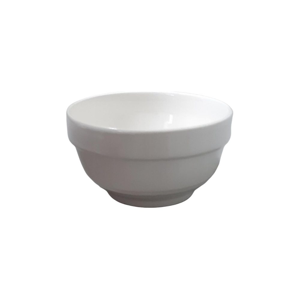 White Ceramic Stacking Bowl 4"
