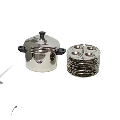 Stainless steel idly steamer pot with plates