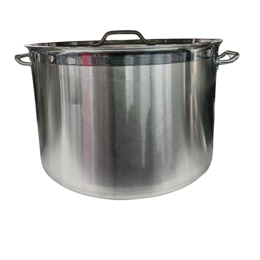 Large stainless steel stock pot with lid