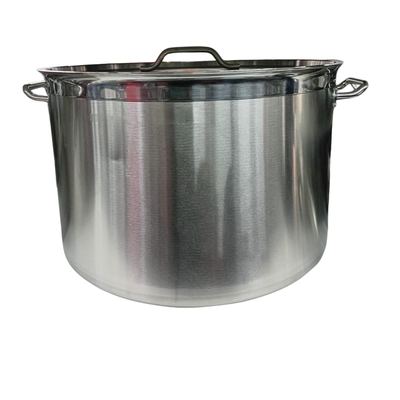 Large stainless steel stock pot with lid
