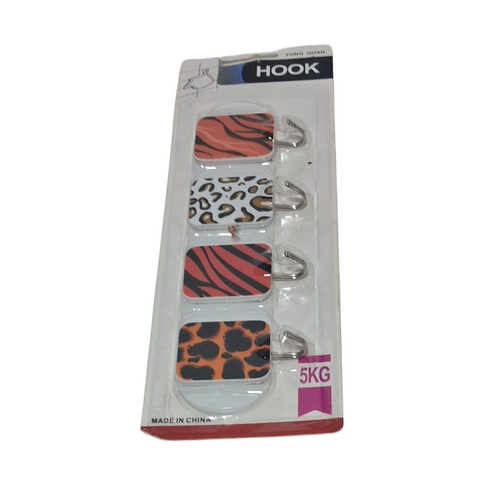 Stick-on Wall Hooks, 4-Pack