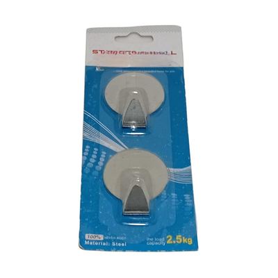 Self-adhesive steel wall hooks (2 pack)