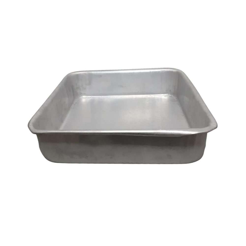 Square aluminium cake tray, 7 x 7