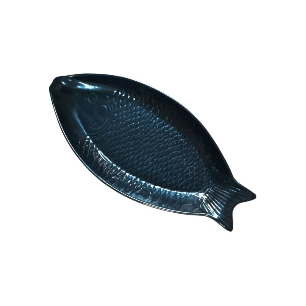 Melamine fish-shaped serving plate