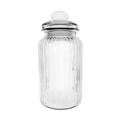 Ribbed Glass Storage Jar 1300ml