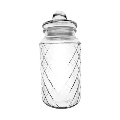 Diamond-Cut Glass Storage Jar, 1200ml