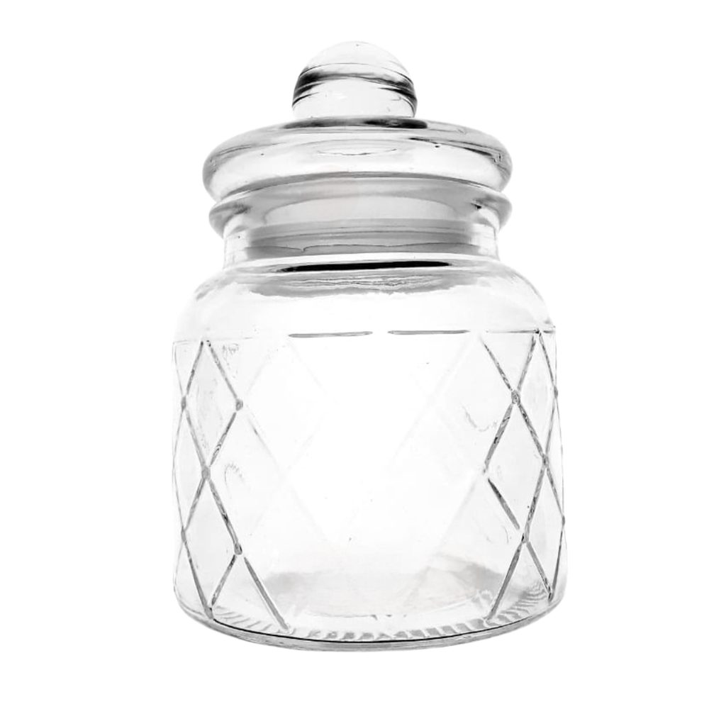 Glass sweet jar with lid, 650ml