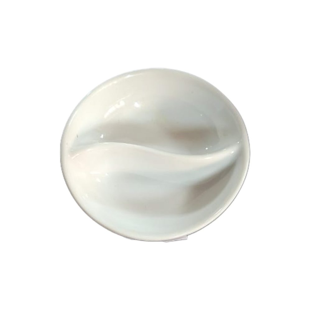 Dankotuwa White Two-Section Dish