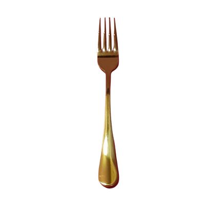 Gold dessert fork, 18/10 stainless steel