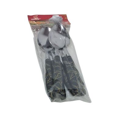Marble Black Table Spoons, 6 Pack