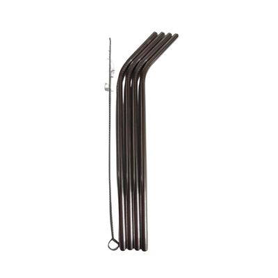 Stainless steel bent straws with brush
