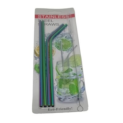 Stainless Steel Bent Straws, Pack of 4