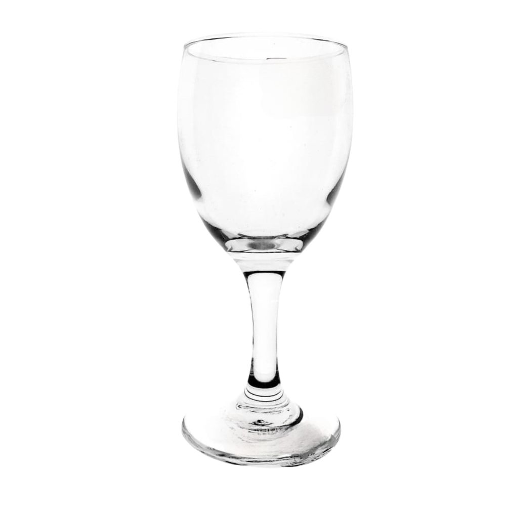 Stemmed red wine glass