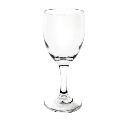 Stemmed red wine glass