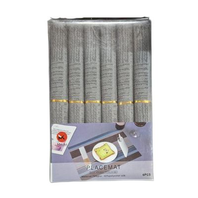 Woven PVC Placemat Set, Grey