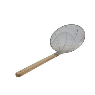 Wooden-handle mesh spider strainer, 30cm